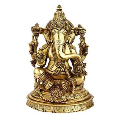 Brass Lakshmi Ganesha 10 Inches Idol-ArtyCraftz.com