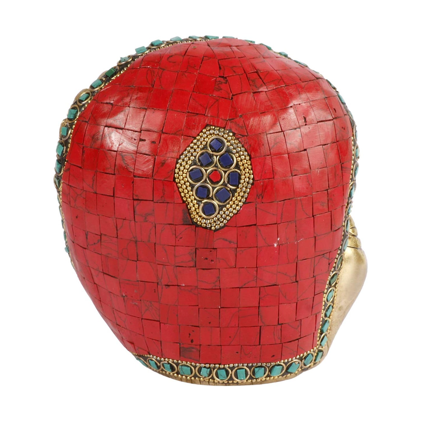 Brass Gemstone Work Ganesha in Oyster Shell Statue-ArtyCraftz.com