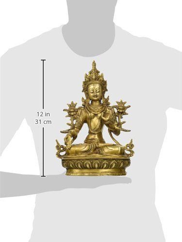 Brass Goddess White Tara Statue - ArtyCraftz.com