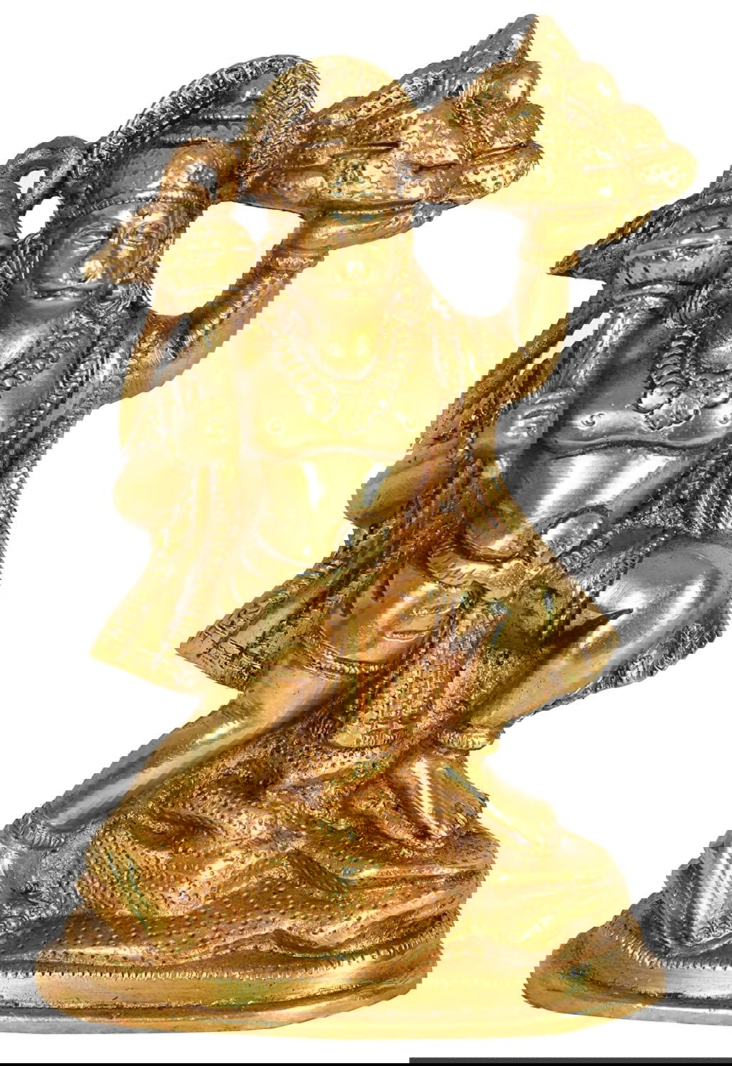 Brass Hanuman with Sanjeevani Parvat 6.5 Height Inches - ArtyCraftz.com