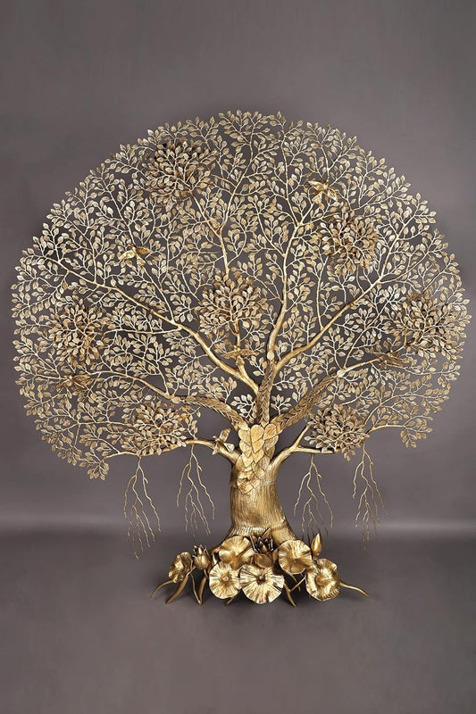 Brass Kalpavriksha Tree Wall Hanging-ArtyCraft.com