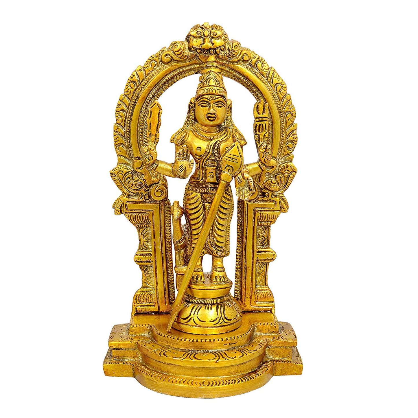 Brass Kartike with Peacock Idol Kartike Idol Kartik Bhagwan Height 7 Inch - ArtyCraftz.com