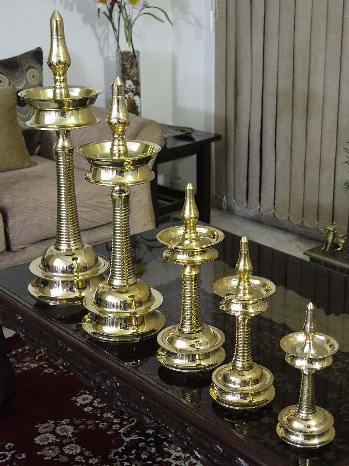 Brass Kerala Traditional Nilavilakku Oil Lamp-ArtyCraftz.com