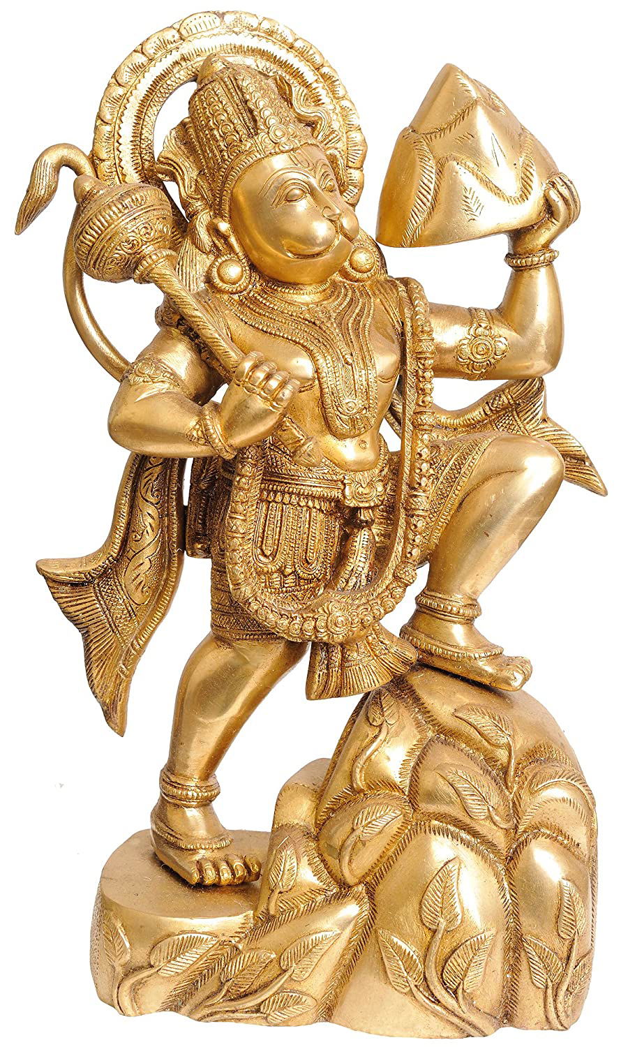 Brass Kesari Nandan Hanuman, Height: 16.5 inches - ArtyCraftz.com