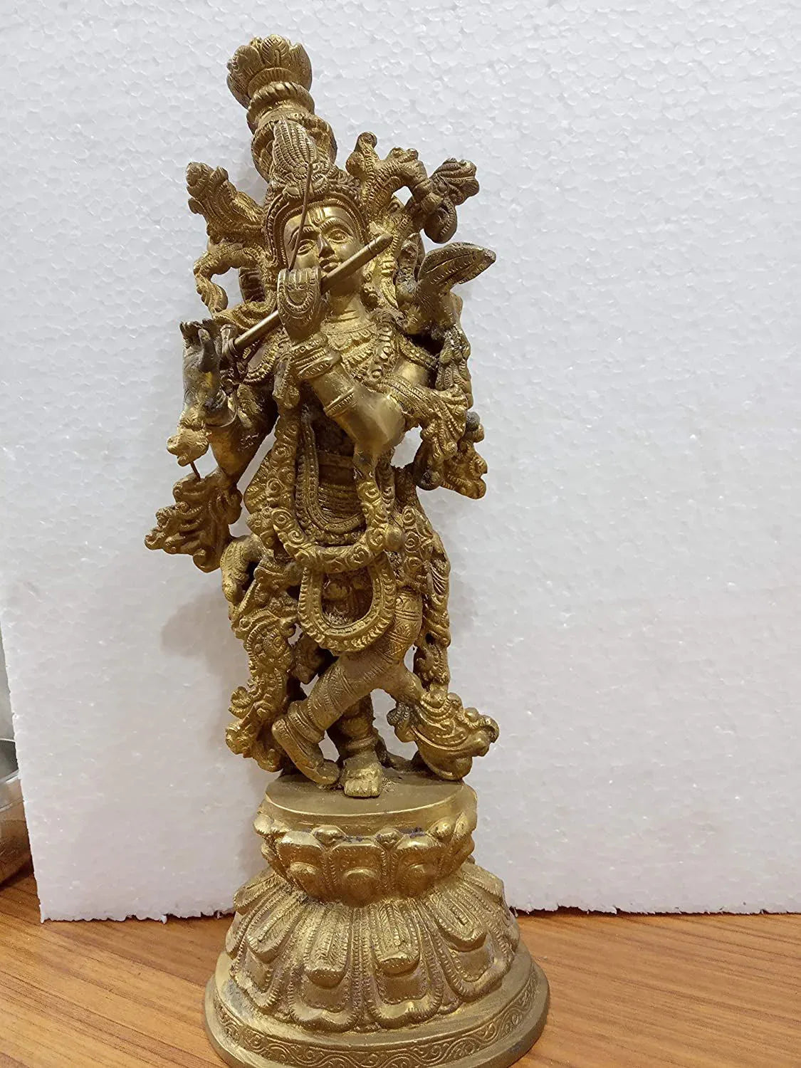 Brass Krishna Kishan Murti Idol Statue Sculpture Height : 15 inches - ArtyCraftz.com
