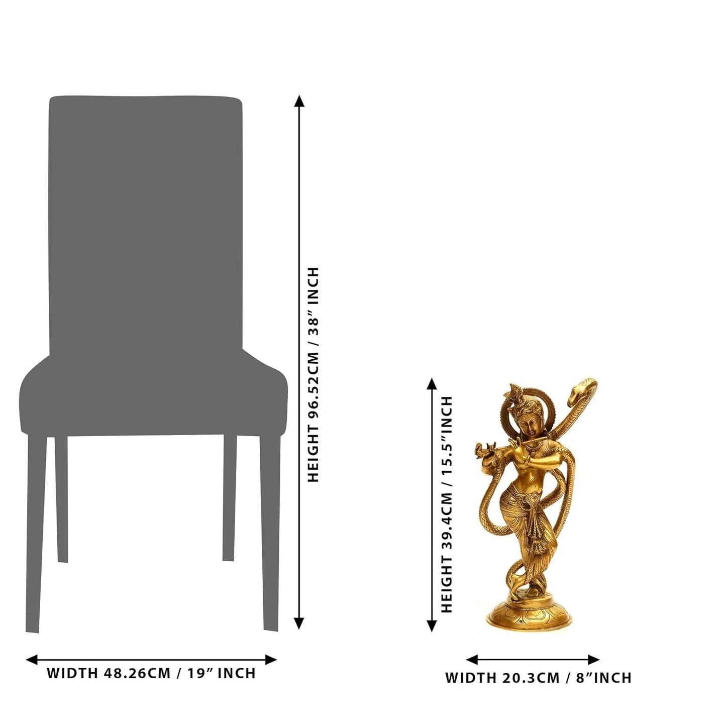 Brass Krishna with Naag Statue -ArtyCraftz.com