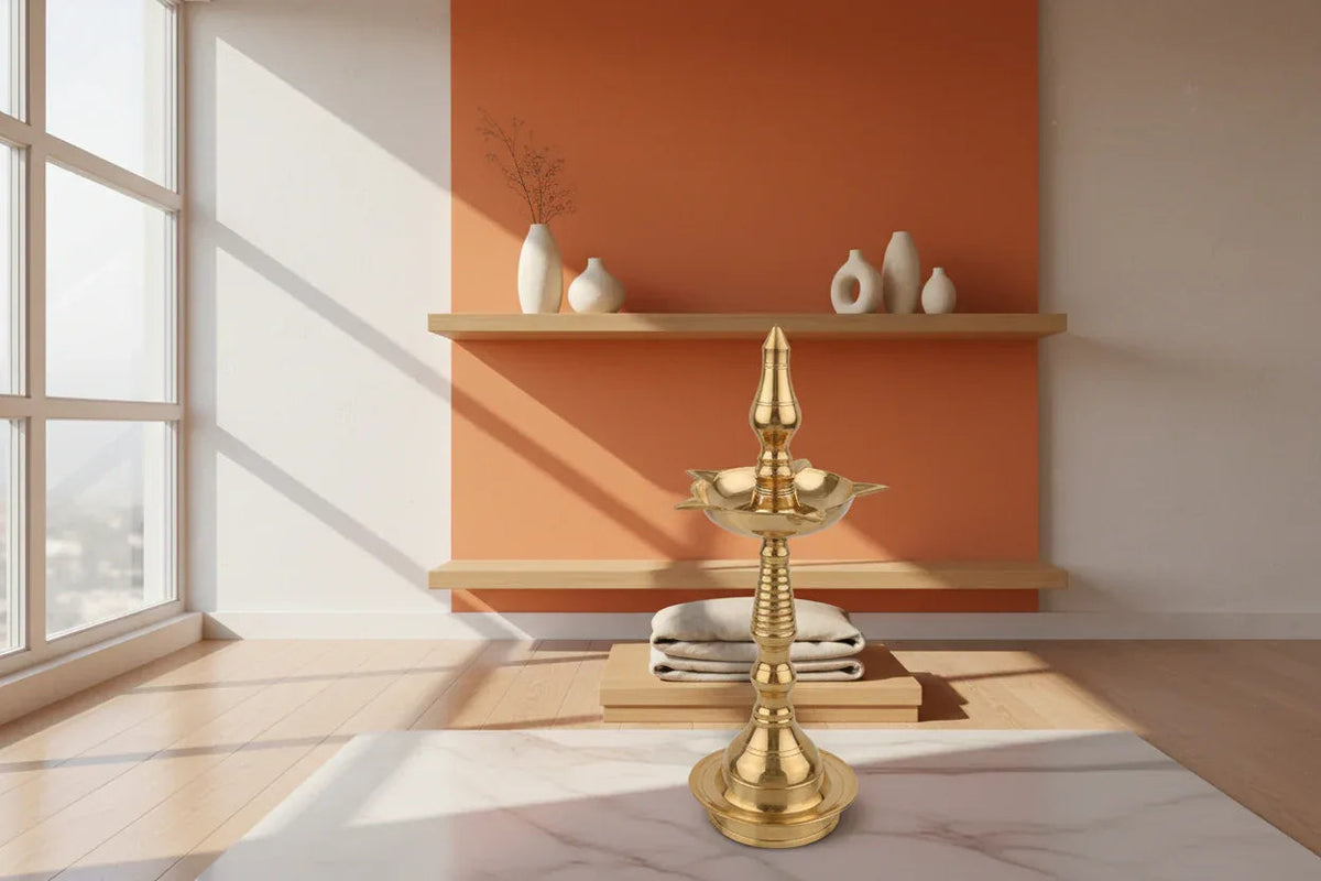Brass Fancy Kerala Lamp-ArtyCraftz.com