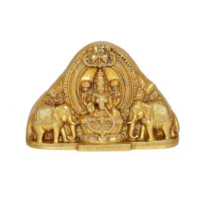 Brass Gaja Lakshmi Wall Hanging-ArtyCrafatz.com