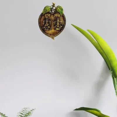 Brass Lakshmi and Ganesha Wall Hanging Edited Image
