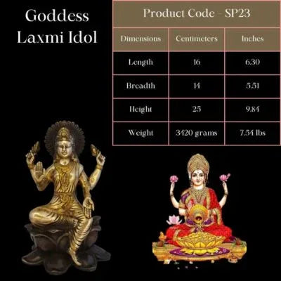 Brass Lakshmi on lotus Statue