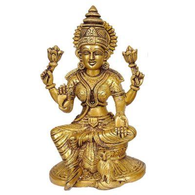Brass Lakshmi Ganesha Saraswathi with Vahana Statue