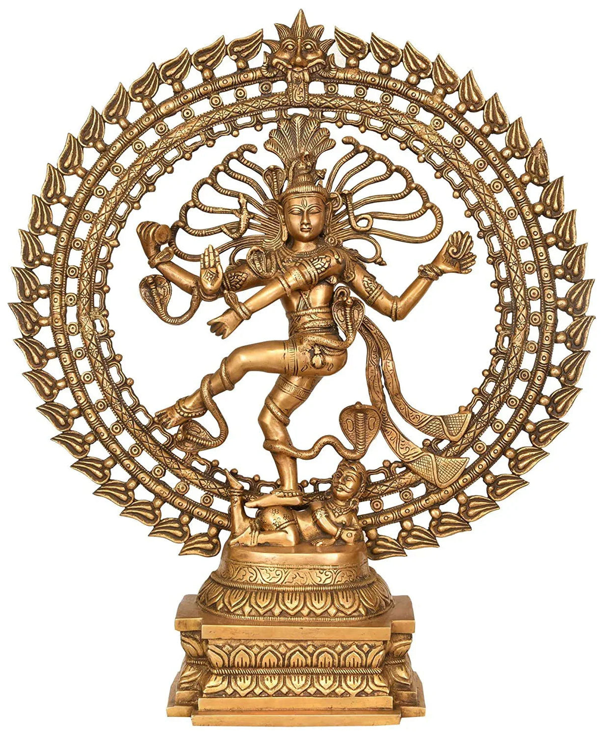 Brass Large Nataraja Statue in Superior Golden Finish, Height 28" I Home Decor - ArtyCraftz.com