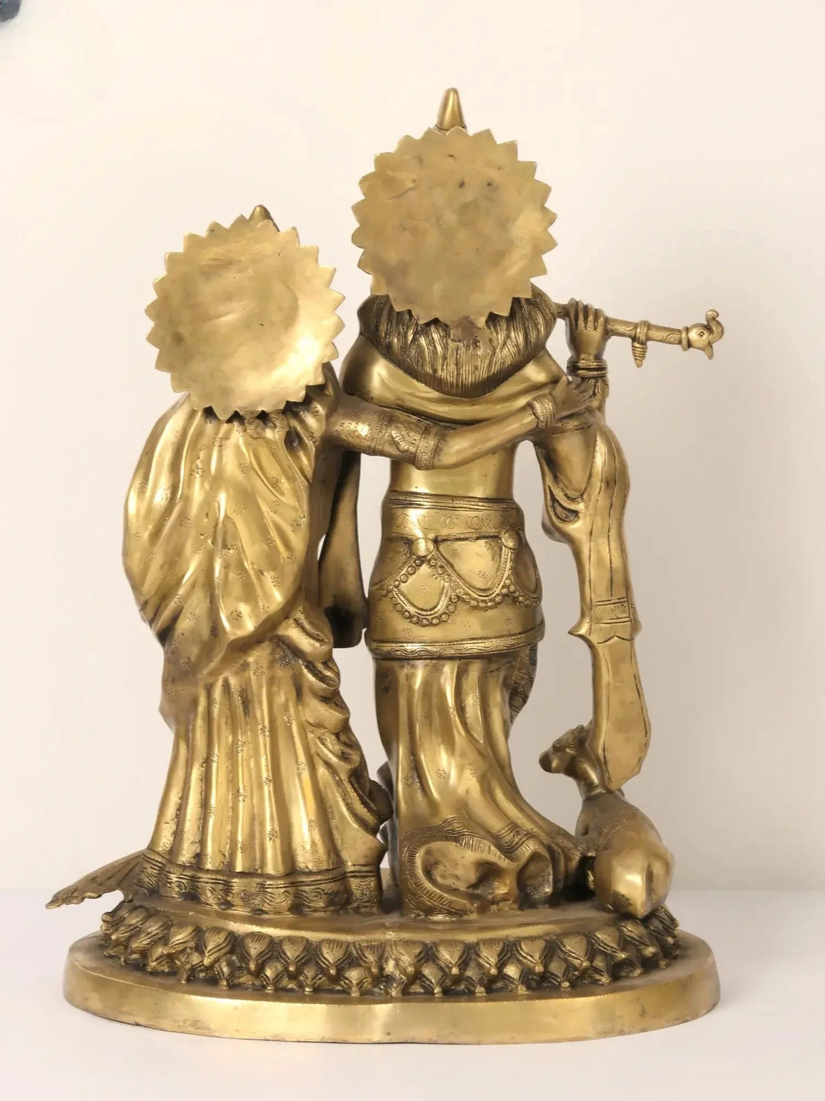 Brass Large Radha Krishna Murti Statue, Height 28 Inches - ArtyCraftz.com