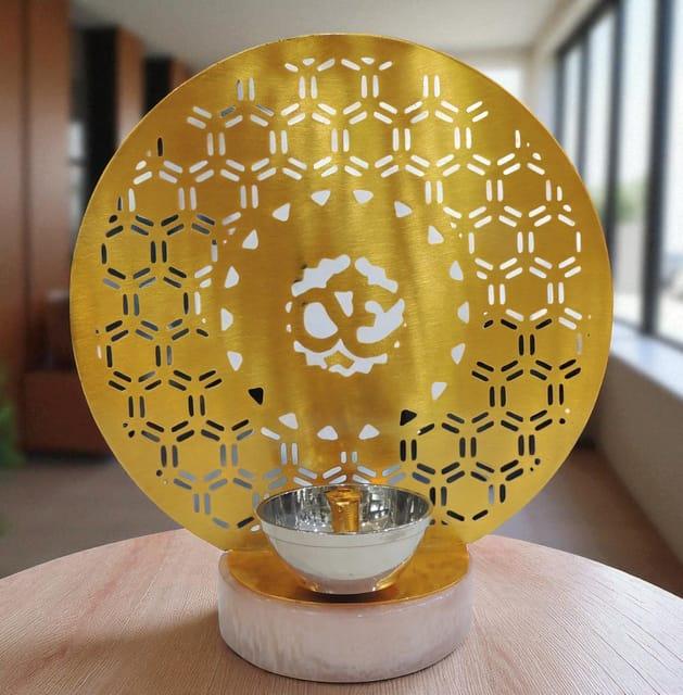 Brass Laser Cut OM Circle with Lamp-ArtyCraftz.com