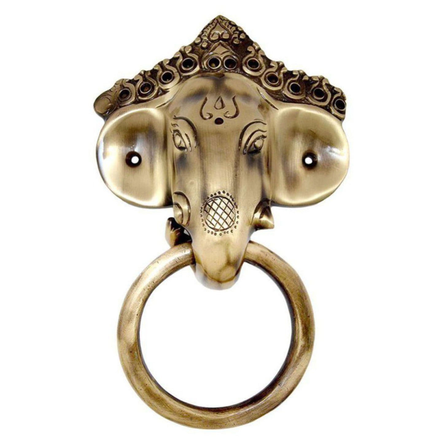 Brass Lord Ganesha Face Door Knocker - ArtyCraftz.com