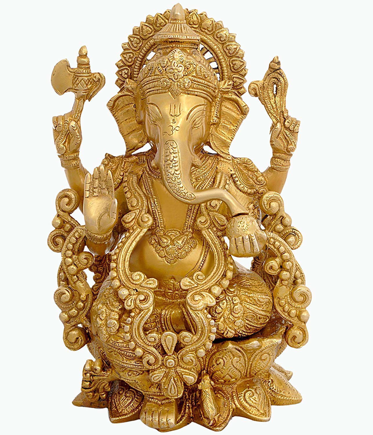 Brass Lord Ganesha, Height: 12.7 Inch - ArtyCraftz.com