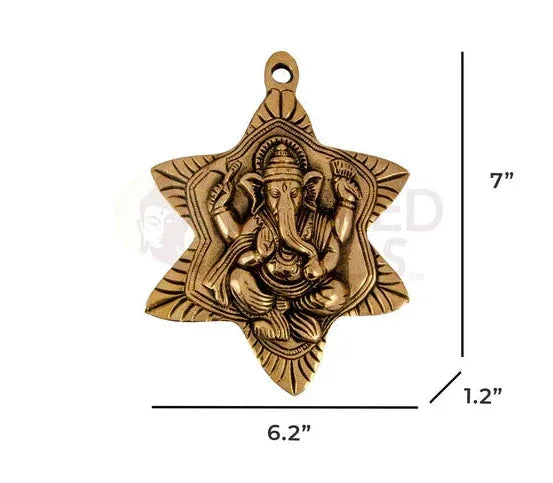 Brass_Lord_Ganesha_in_Star_Shaped_Wall_Hanging- ArtyCraftz
