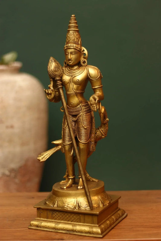 Brass Lord Murugan Peacock Statue/Idol - ArtyCraftz