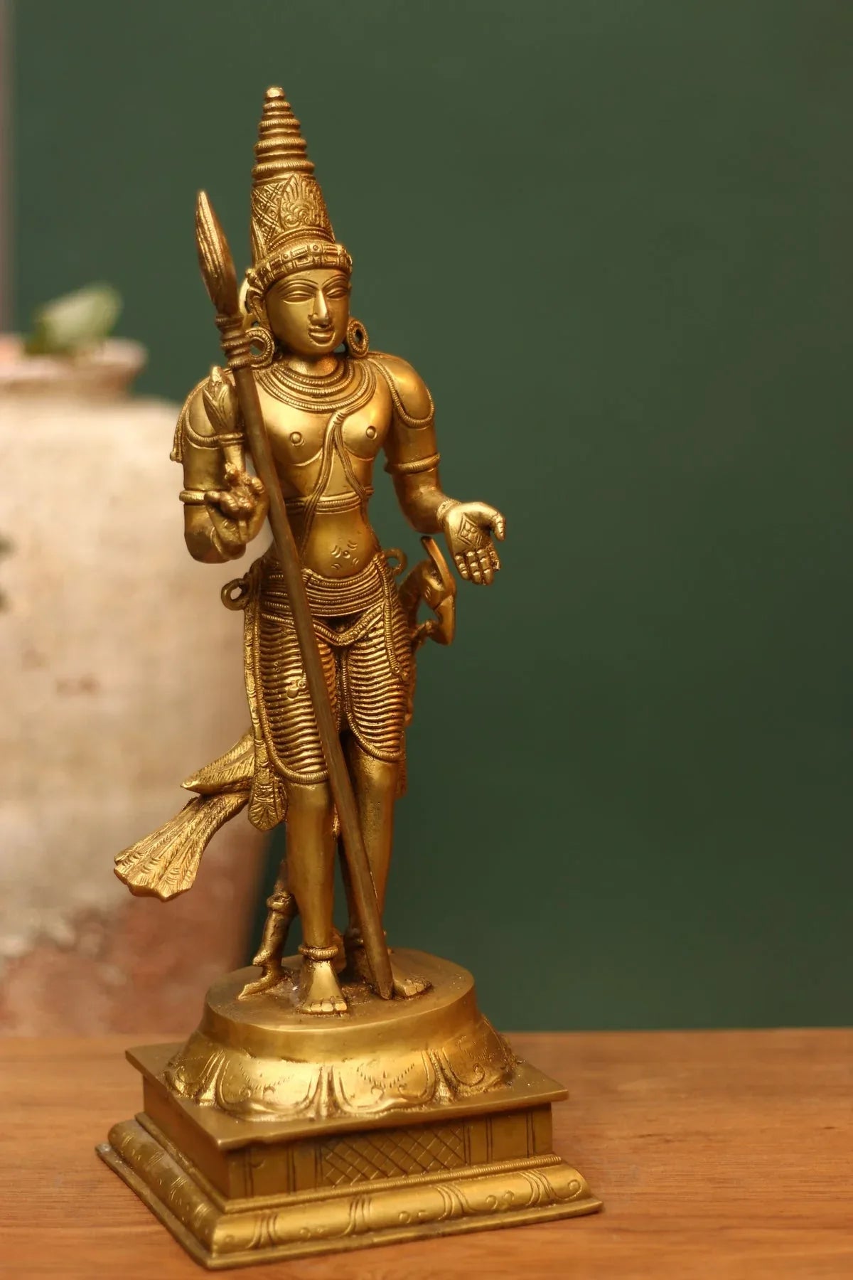 Brass Lord Murugan Peacock Statue/Idol - ArtyCraftz