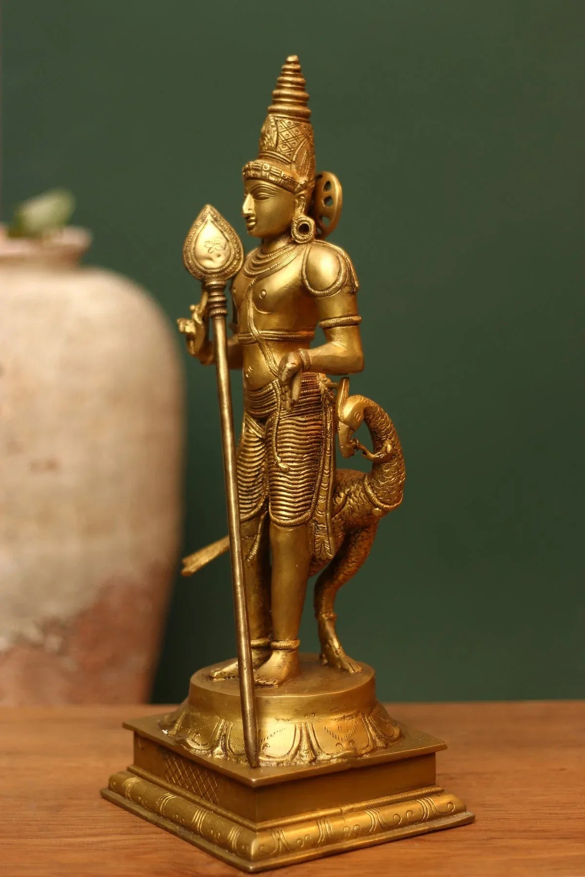 Brass Lord Murugan Peacock Statue/Idol - ArtyCraftz