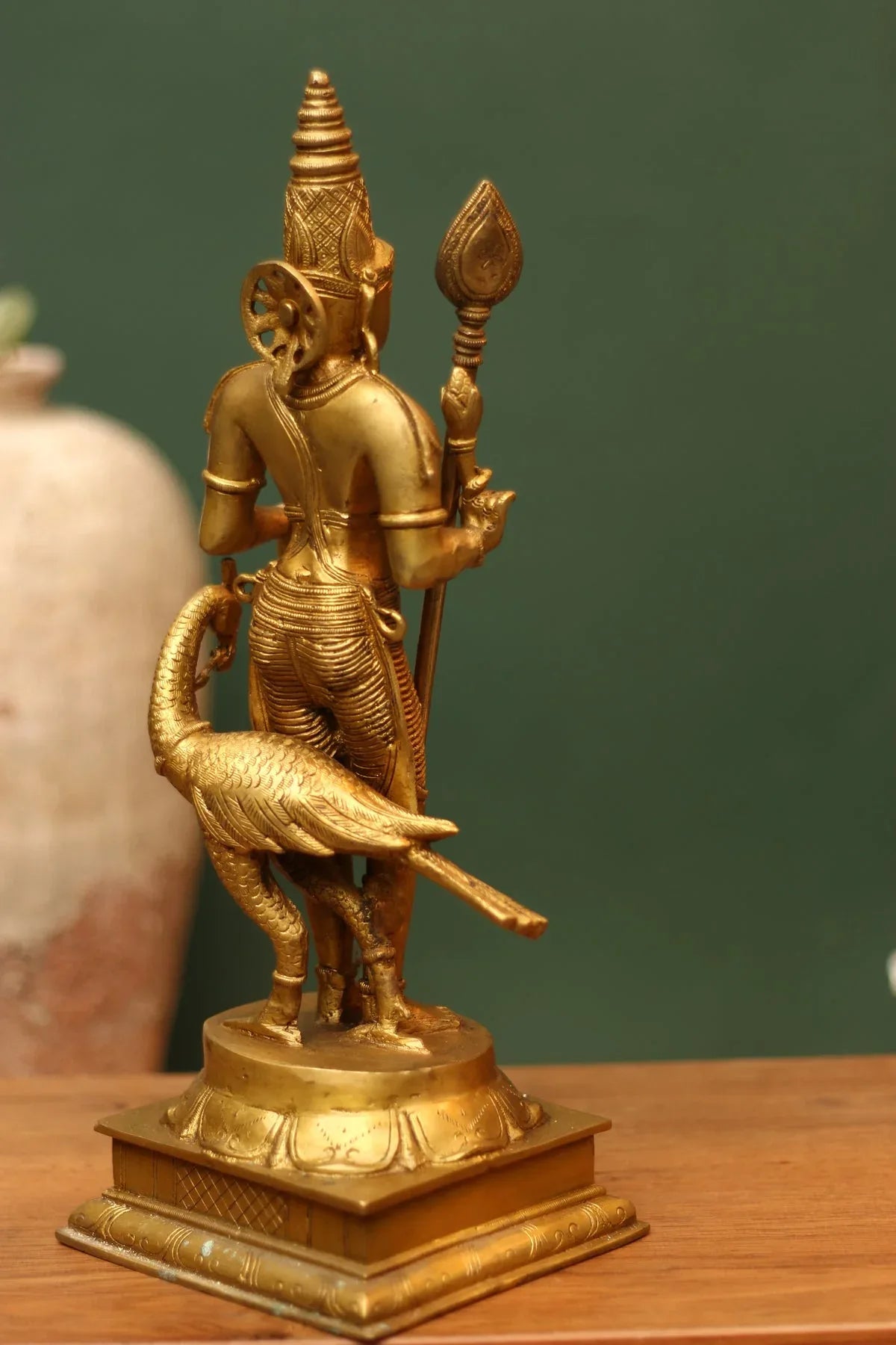 Brass Lord Murugan Peacock Statue/Idol - ArtyCraftz
