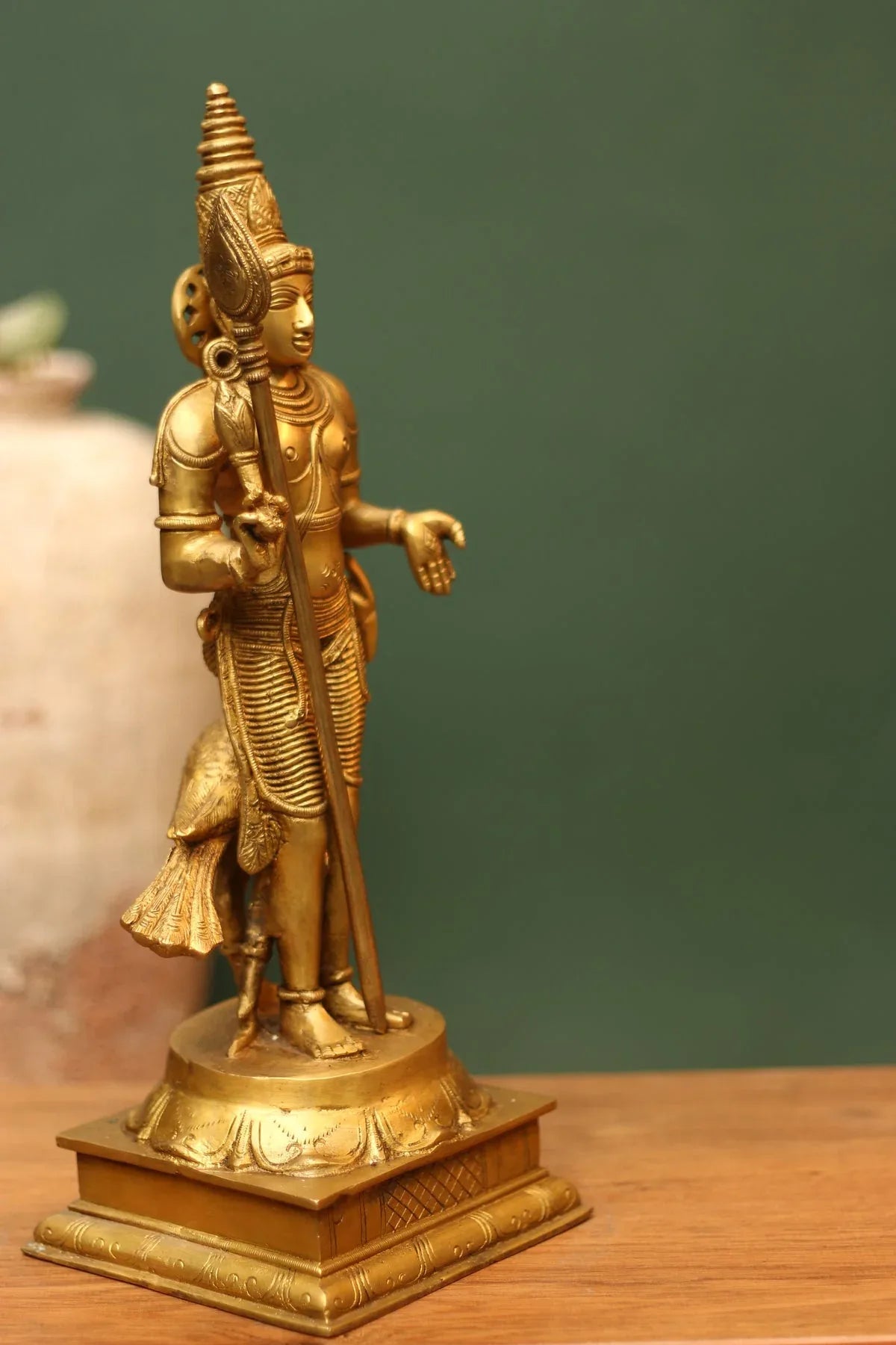 Brass Lord Murugan Peacock Statue/Idol - ArtyCraftz