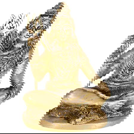 Brass Lord Shiva Trishul Idol Home Decor Gifting 5.5 inches - ArtyCraftz.com