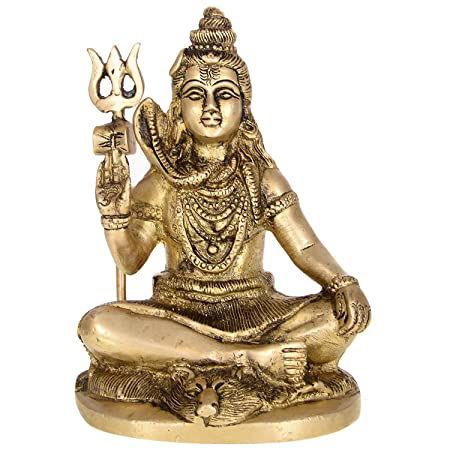 Brass Lord Shiva Trishul Idol Home Decor Gifting 5.5 inches - ArtyCraftz.com