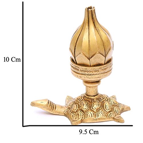 Brass Turtle Base with Lotus Flower Candle Holder
