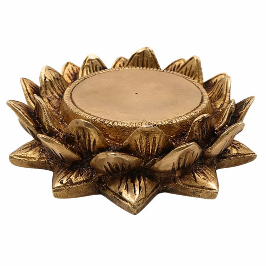 Brass Lotus Shaped Pooja Chowki-ArtyCraftz.com