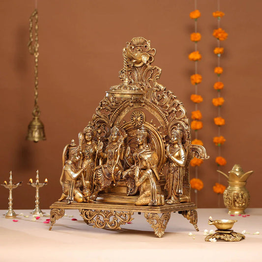 Brass Majestic Ram Darbar Statue-ArtyCraftz.com