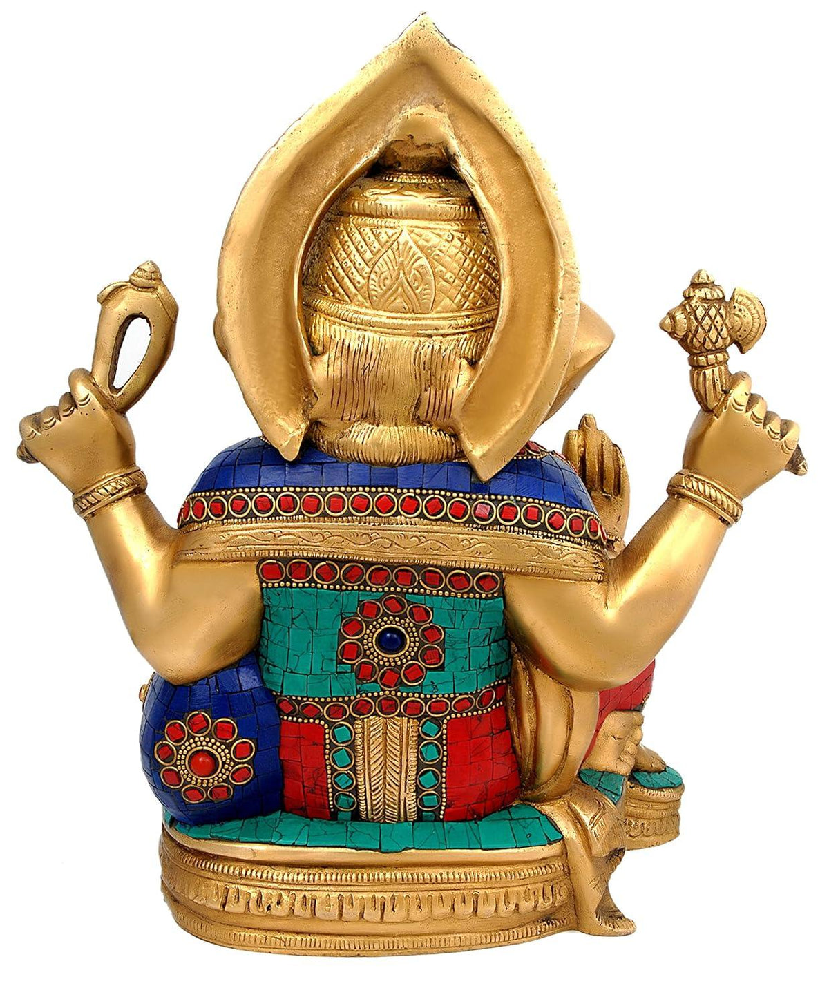 Brass Mangalakari Multicolor Inlay Ganesha Statue