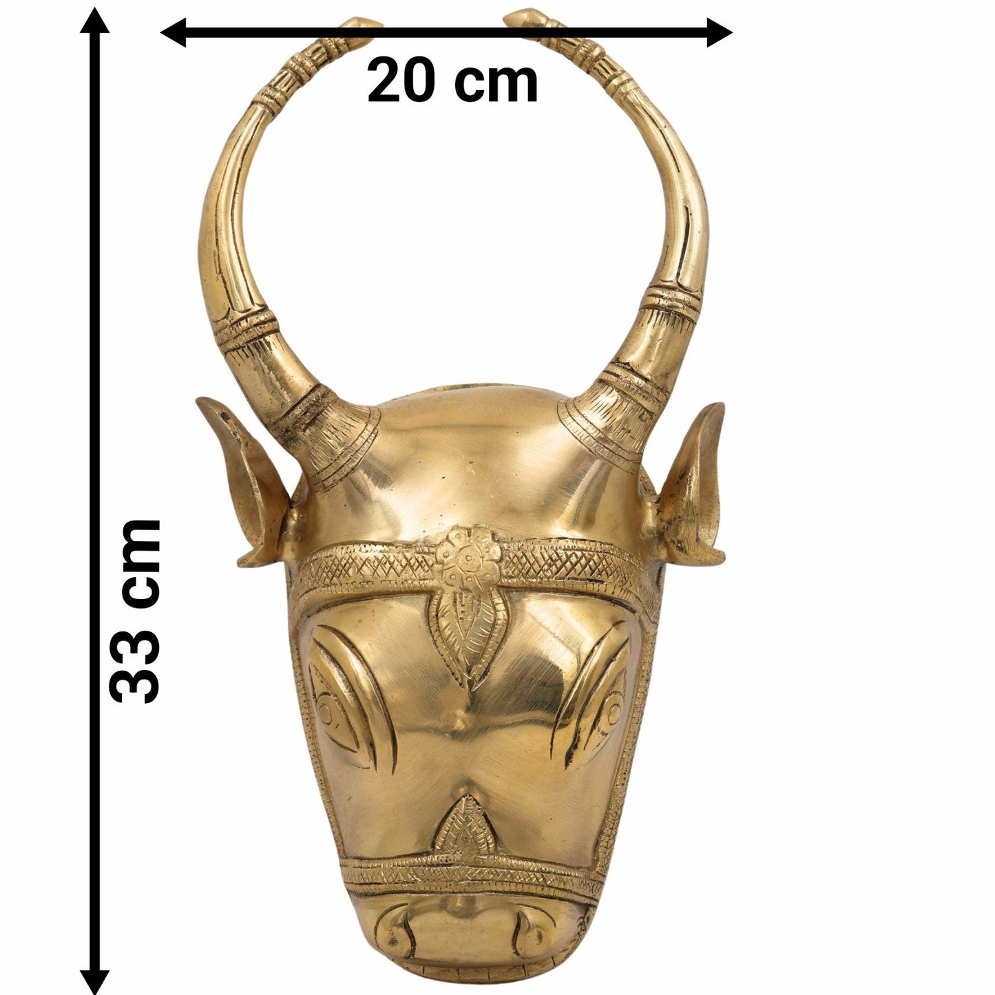 Brass Nandi Bull Face Wall Hanging-ArtyCraftz.com