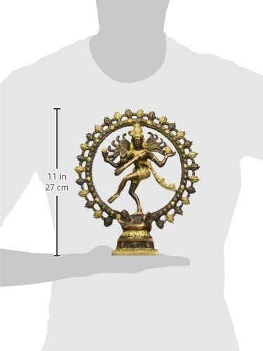Brass Nataraja Statue – Lord Shiva Dancing Idol for Home Temple 11 Inches-ArtyCraftz.com