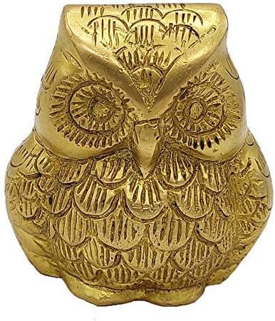 Brass Owl Statue Fengsui Sculpture Table D?cor - ArtyCraftz.com