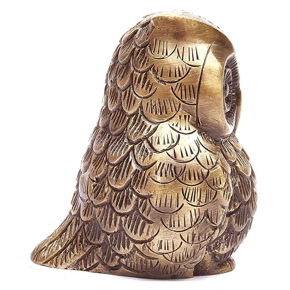 Brass Owl Statue For Fengsui and Decorative Purpose Animal Showpiece - ArtyCraftz.com
