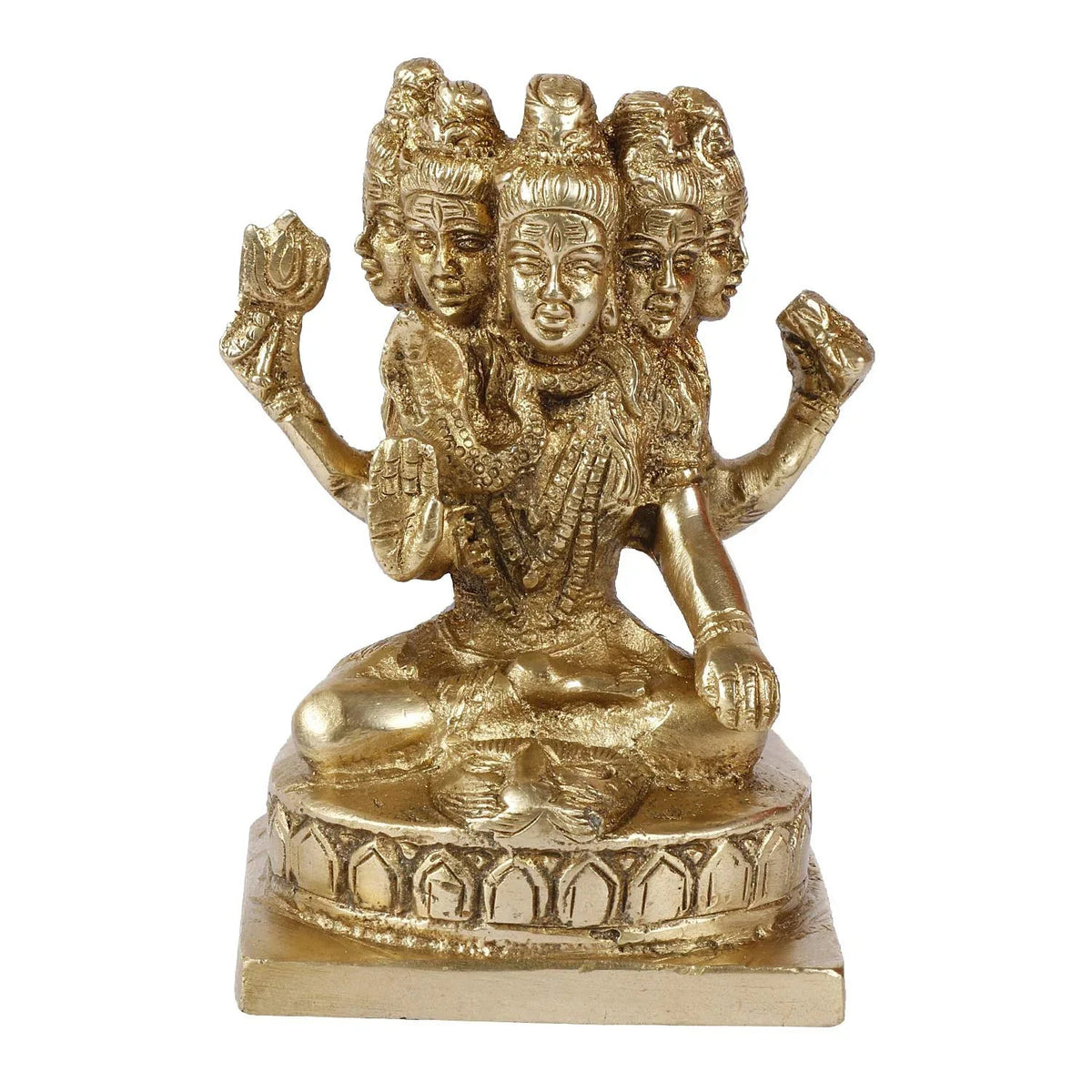 Brass Panchmukhi Shiva Statue-ArtyCraftz.com