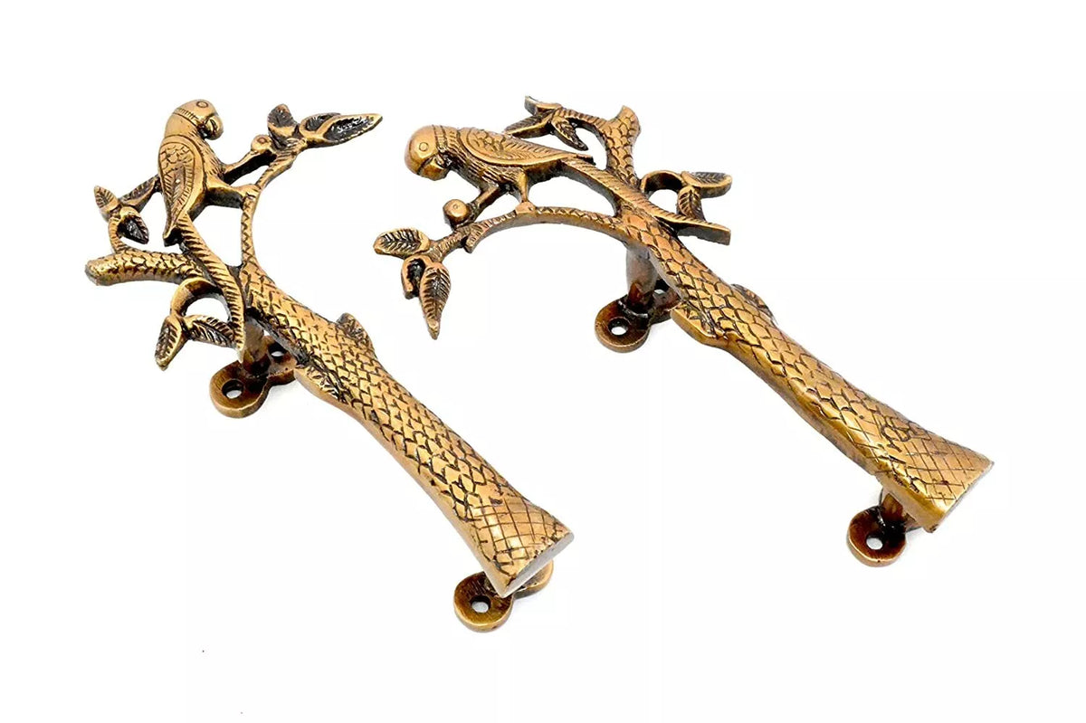 Brass Parrot Shape Door Handle 6 X 5 X 20 Cm