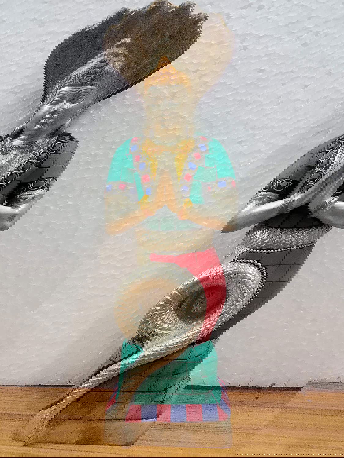 Brass Patanjali Statue Multicolour Stones Height 10 Inches - ArtyCraftz.com