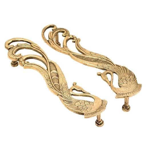 Brass Peacock Door Handle of Brass (Set of 2 Handle) - ArtyCraftz.com