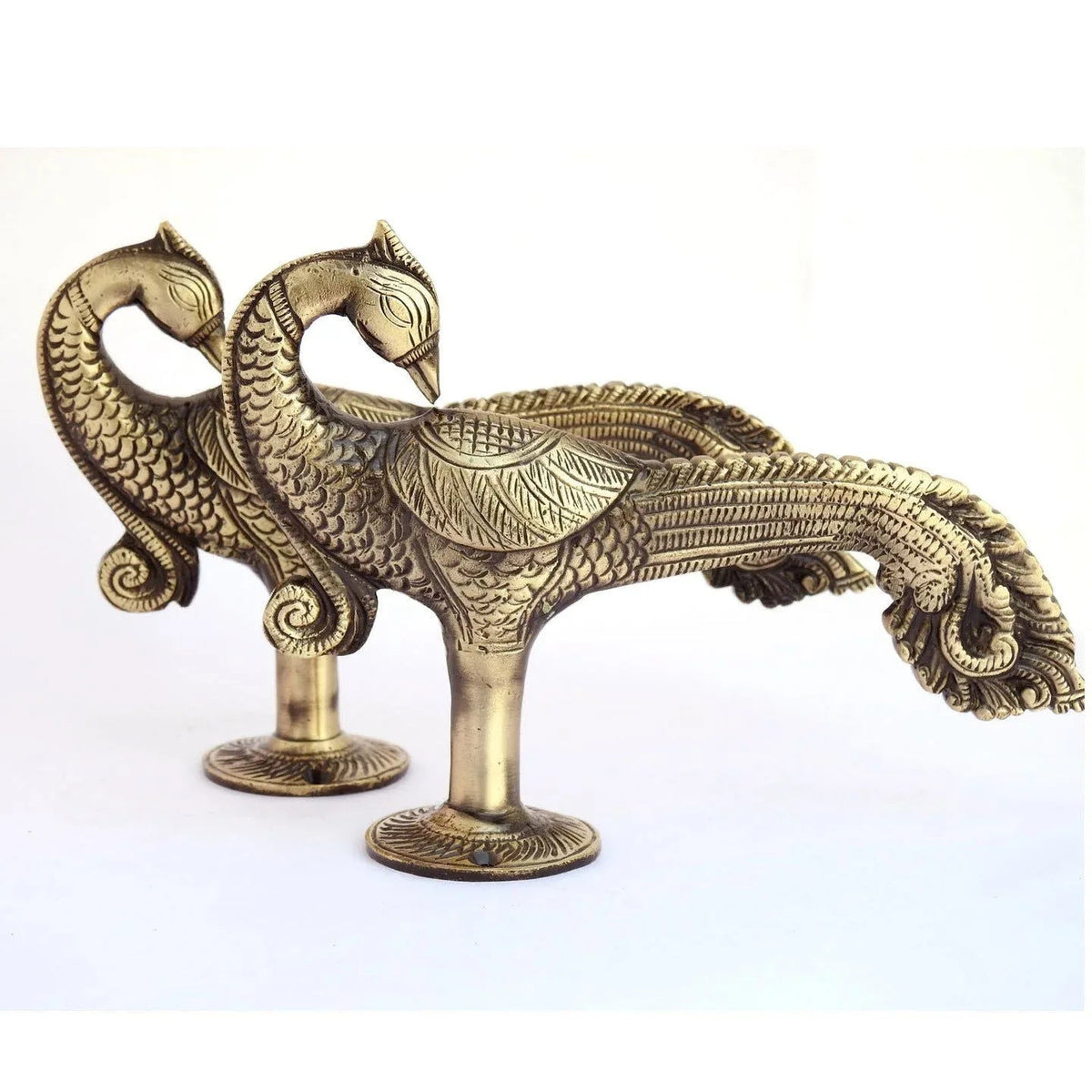 Brass Peacock Figure Door Handle with Beautiful Carving Gives Tarditional Look your Door Brass Door Handle ( 1 Piece) - ArtyCraftz.com