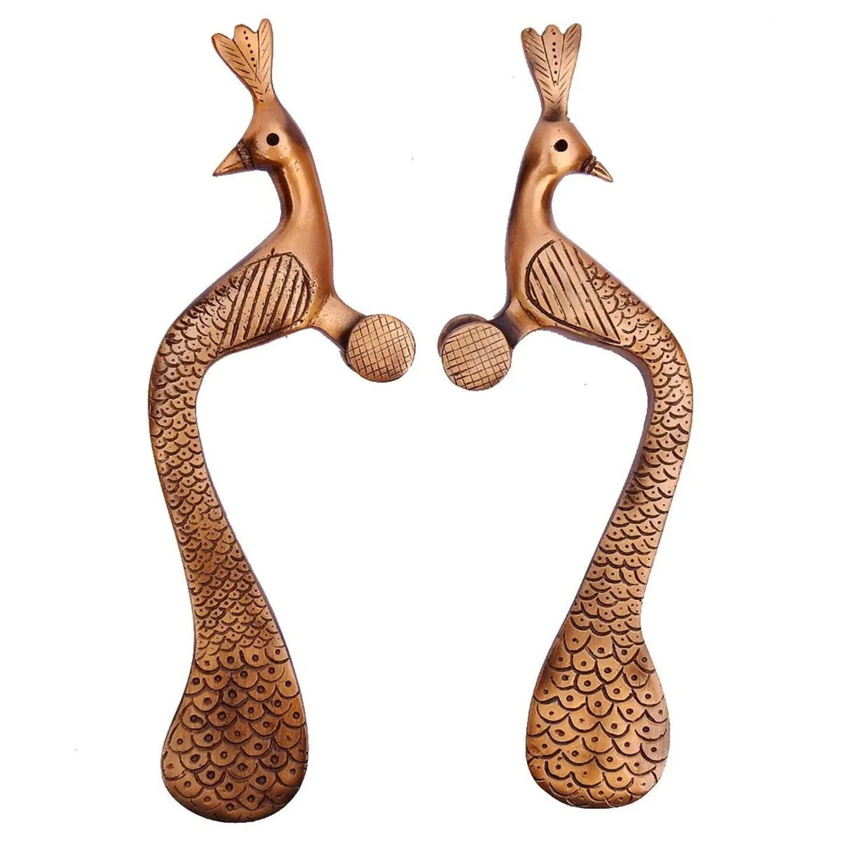 Brass Peacock Shape Door Handle (Set of 2 Piece) - ArtyCraftz.com