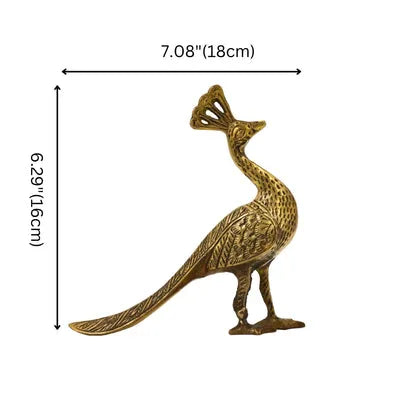 Brass Peacock Bird Figurine for Table Decor Showpiece Statue