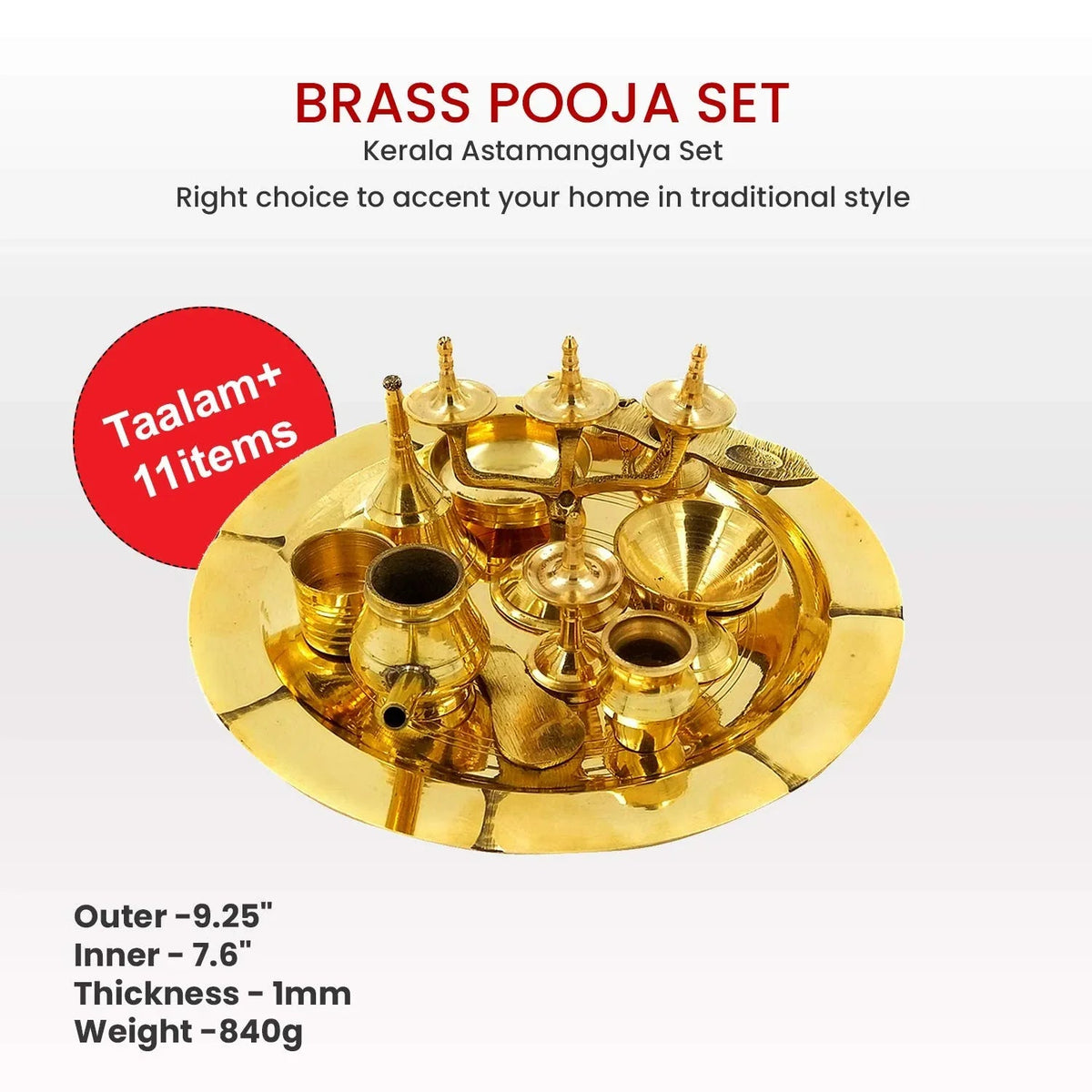 Brass Pooja Set Kerala Astamangalya