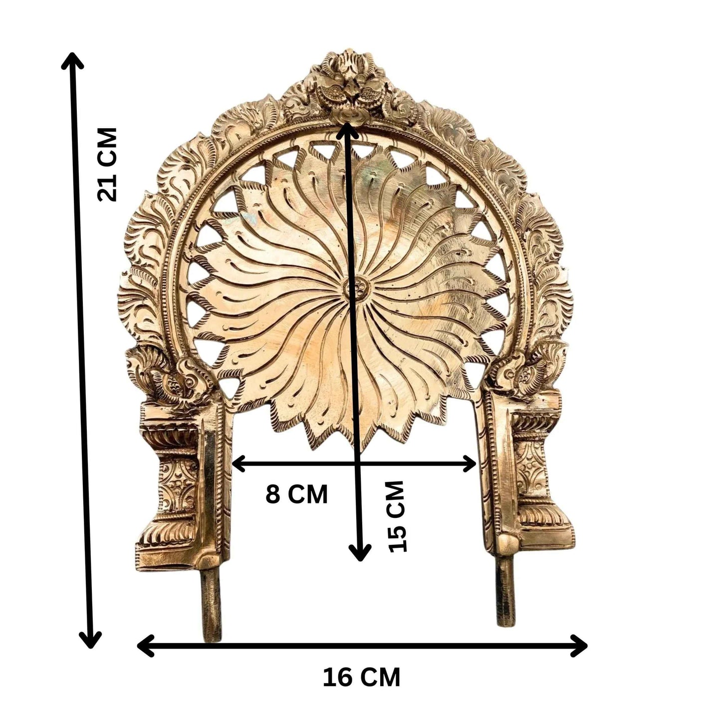 Brass Prabhavali Tiruvachi Thiruvasi Arch Frame Lotus Design (21 cm)