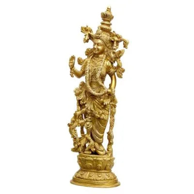 Brass Radha Rani Standing Statue-ArtyCraftz.com