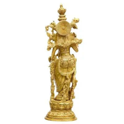 Brass Radha Rani Standing Statue-ArtyCraftz.com