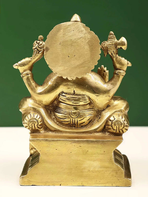 Brass Raja Ganapati Statue for home decor -ArtyCraftz.com