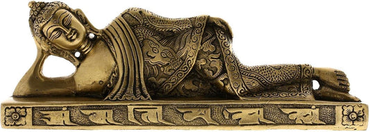 Brass Reclining Buddha Statue-ArtyCraftz.com