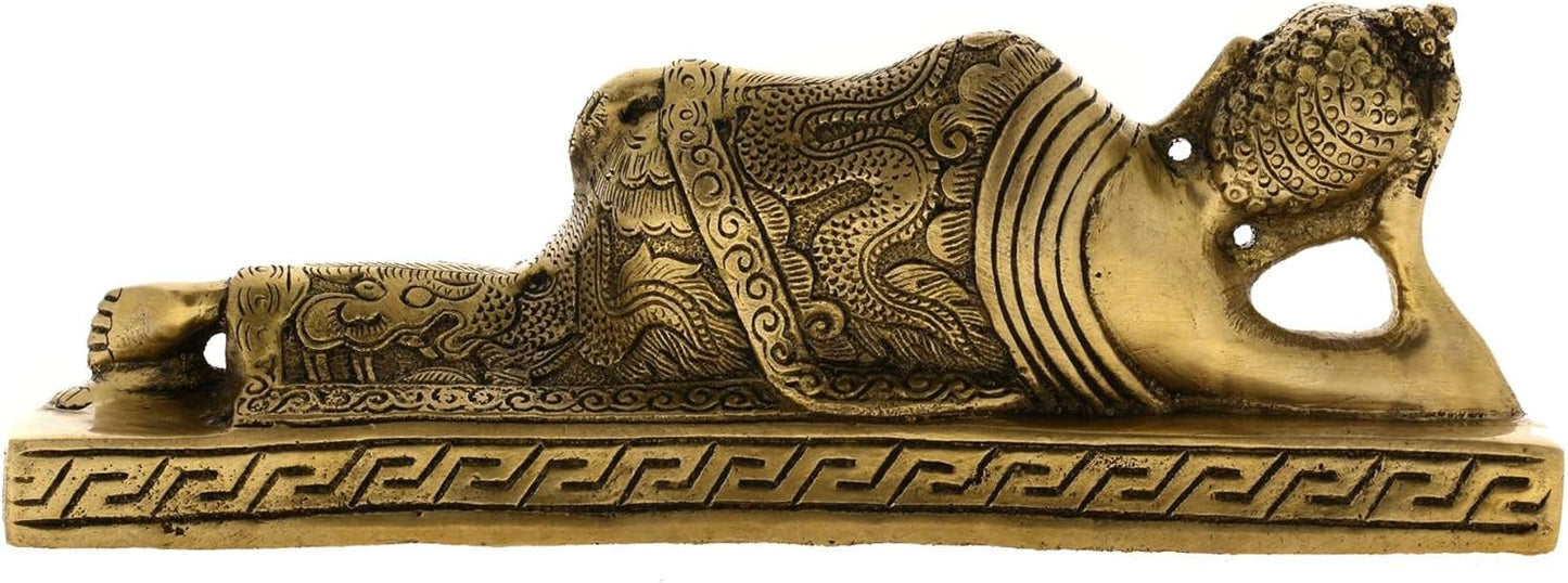 Brass Reclining Buddha Statue-ArtyCraftz.com